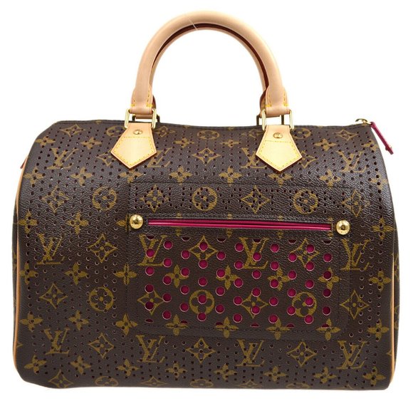 Auth LOUIS VUITTON SPEEDY 30 HAND BAG FUCHSIA MONOGRAM PERFO CANVAS - Picture 2 of 16